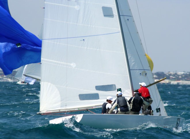 Spinnaker set - Mary Hanna and crew on Enigma, from Royal Geelong Yacht Club - Audi Etchells Worlds 2006 © Sail-World.com /AUS http://www.sail-world.com